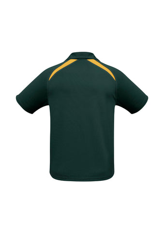 Splice Kids Short Sleeve Polo Forest/Gold back view