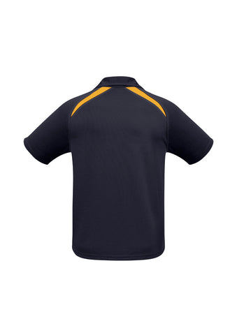 Splice Kids Short Sleeve Polo Navy/Gold back view