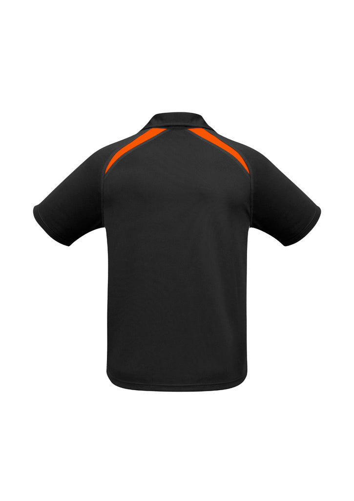 Splice Mens Short Sleeve Polo Black/Orange back view