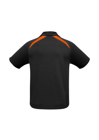Splice Mens Short Sleeve Polo Black/Orange back view