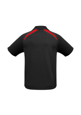 Splice Mens Short Sleeve Polo Black/Red back view