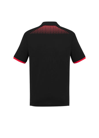 Galaxy Mens Short Sleeve Polo Black/Red back view