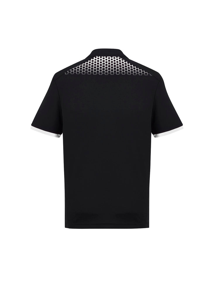 Galaxy Mens Short Sleeve Polo Black/White back view