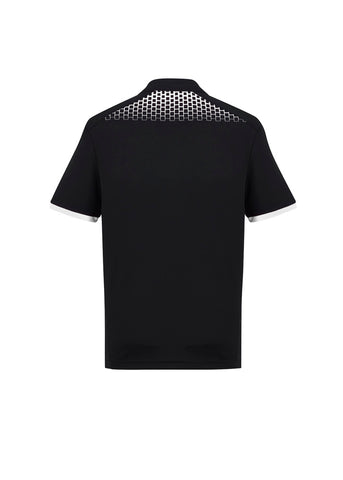 Galaxy Mens Short Sleeve Polo Black/White back view