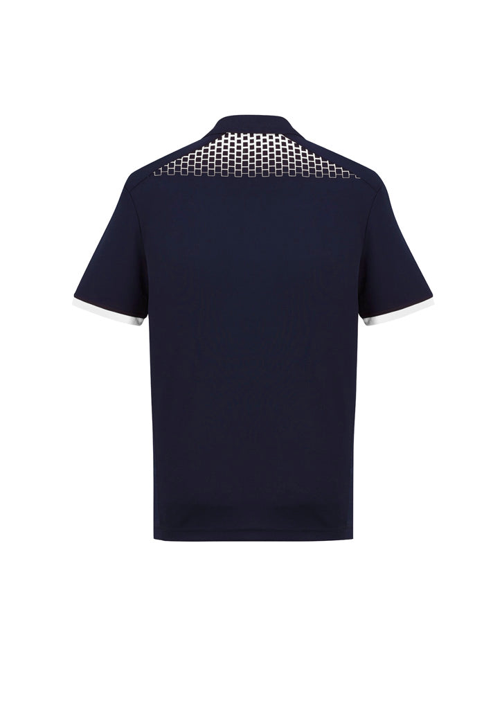 Galaxy Mens Short Sleeve Polo Navy/White back view