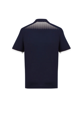 Galaxy Mens Short Sleeve Polo Navy/White back view