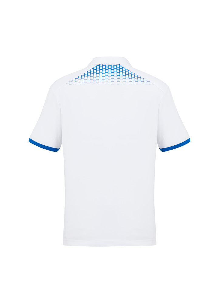 Galaxy Mens Short Sleeve Polo White/Royal back view