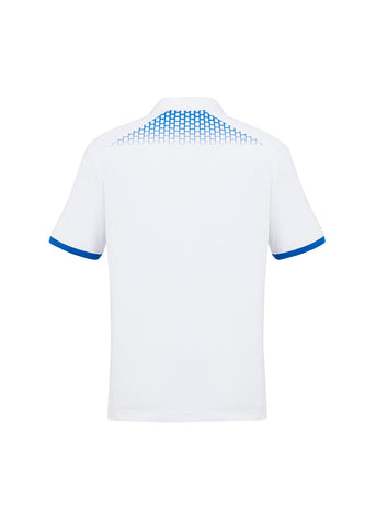 Galaxy Mens Short Sleeve Polo White/Royal back view