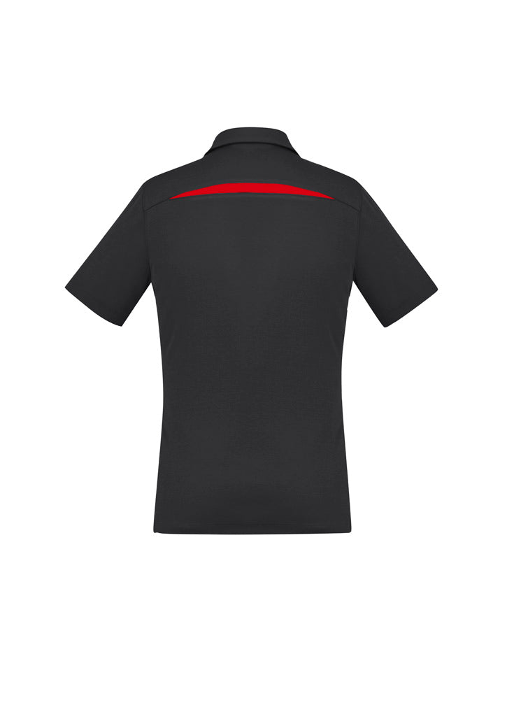 Sonar Womens Short Sleeve Polo Black/Red back view