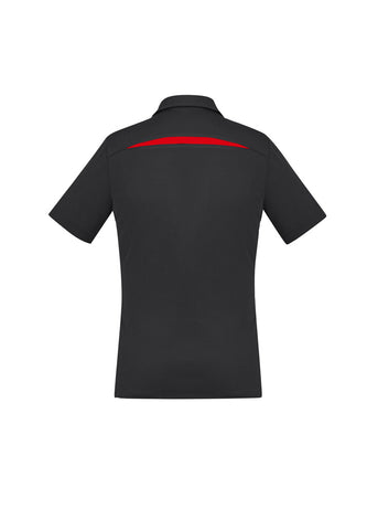 Sonar Womens Short Sleeve Polo Black/Red back view