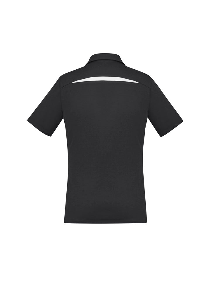 Sonar Womens Short Sleeve Polo Black/White back view