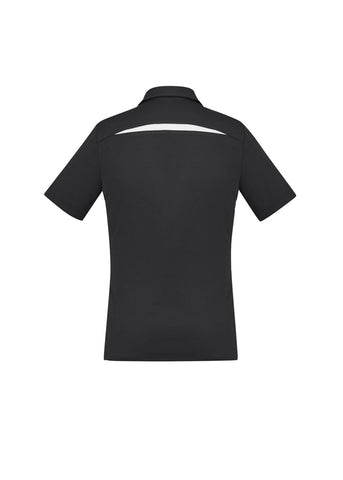 Sonar Womens Short Sleeve Polo Black/White back view