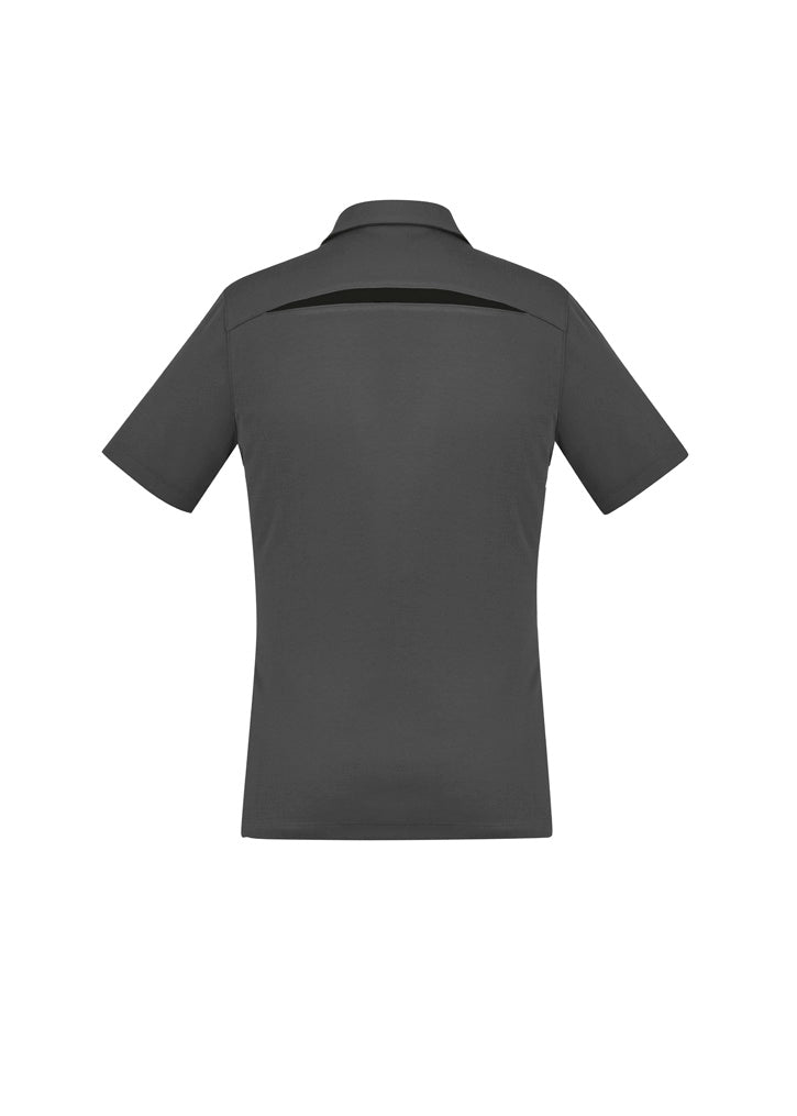 Sonar Womens Short Sleeve Polo Grey/Black back view
