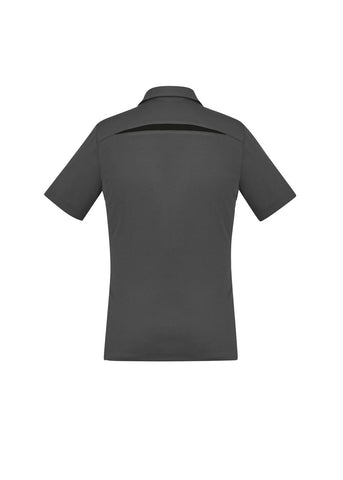 Sonar Womens Short Sleeve Polo Grey/Black back view