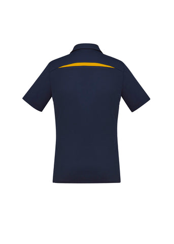 Sonar Womens Short Sleeve Polo Navy/Gold back view