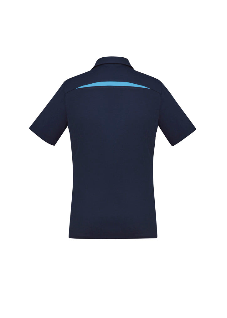 Sonar Womens Short Sleeve Polo Navy/Sky back view