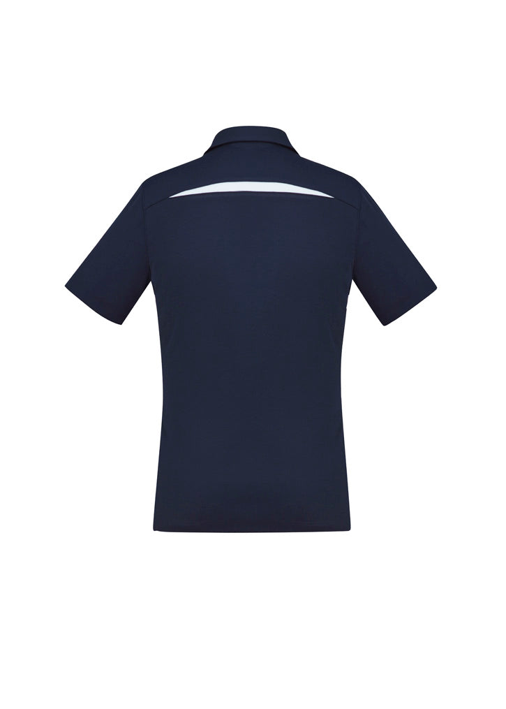 Sonar Womens Short Sleeve Polo Navy/White back view