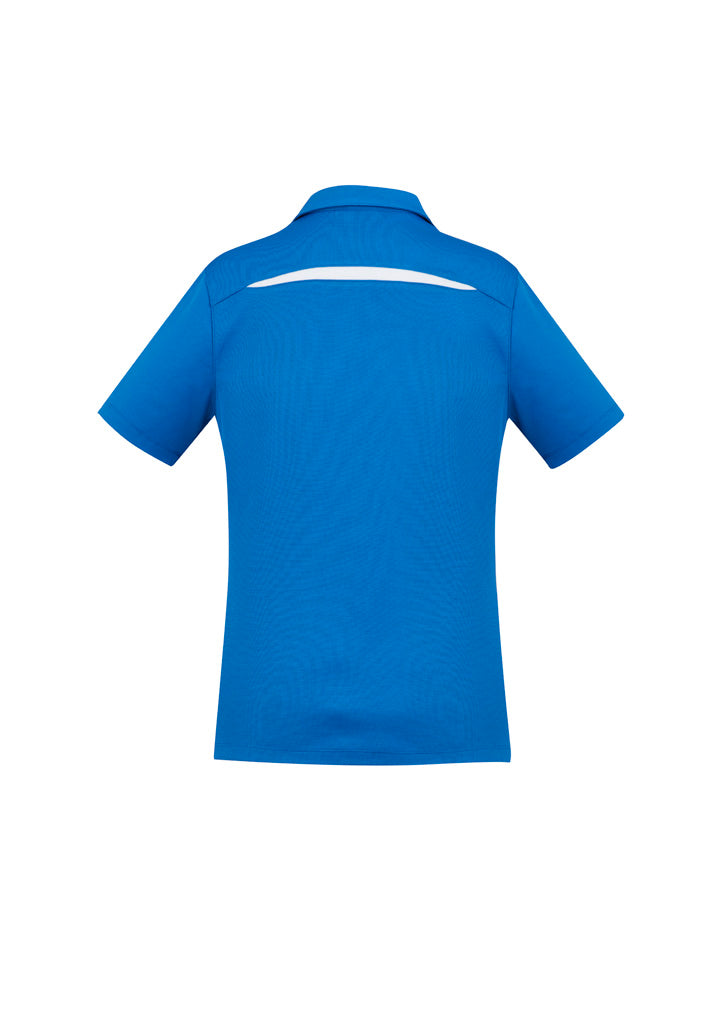 Sonar Womens Short Sleeve Polo Royal/White back view