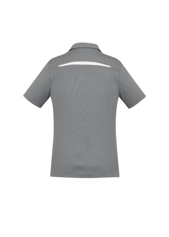 Sonar Womens Short Sleeve Polo Silver/White back view