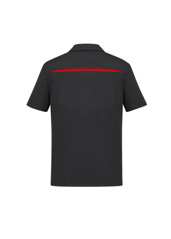 Sonar Mens Short Sleeve Polo Black/Red back view