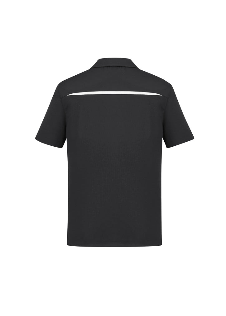 Sonar Mens Short Sleeve Polo Black/White back view