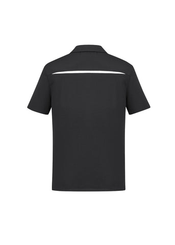 Sonar Mens Short Sleeve Polo Black/White back view