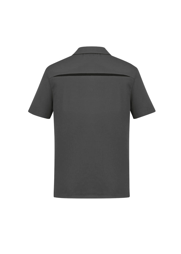 Sonar Mens Short Sleeve Polo Grey/Black back view