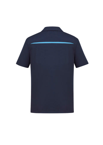 Sonar Mens Short Sleeve Polo Navy/Sky back view