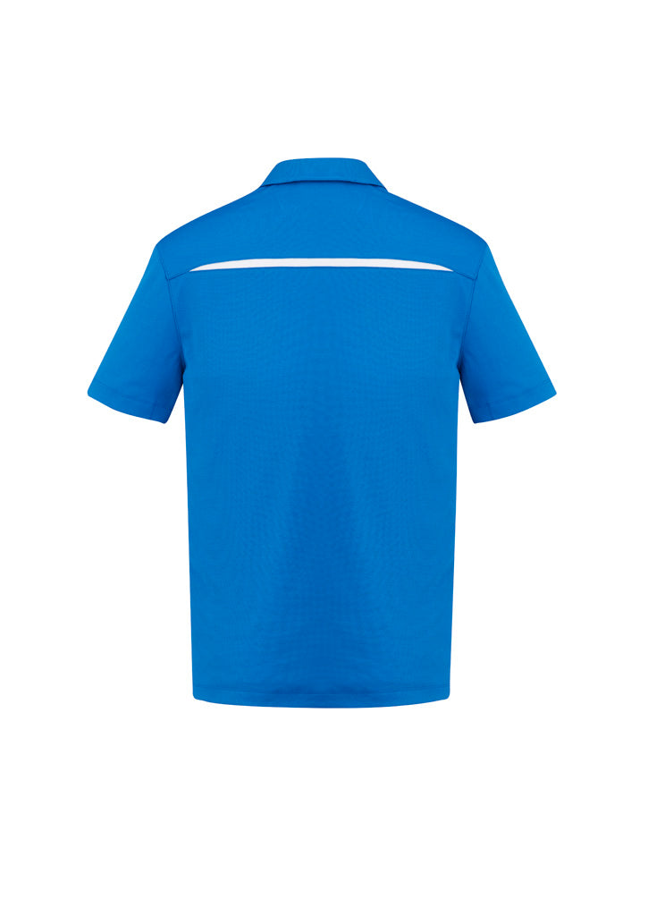 Sonar Mens Short Sleeve Polo Royal/White back view