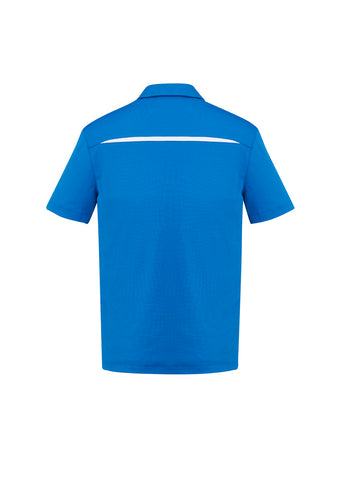 Sonar Mens Short Sleeve Polo Royal/White back view