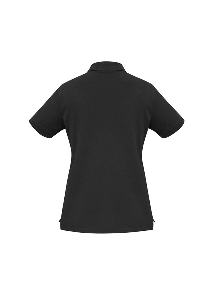 Oceana Womens Short Sleeve Polo Black back view