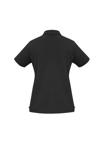 Oceana Womens Short Sleeve Polo Black back view