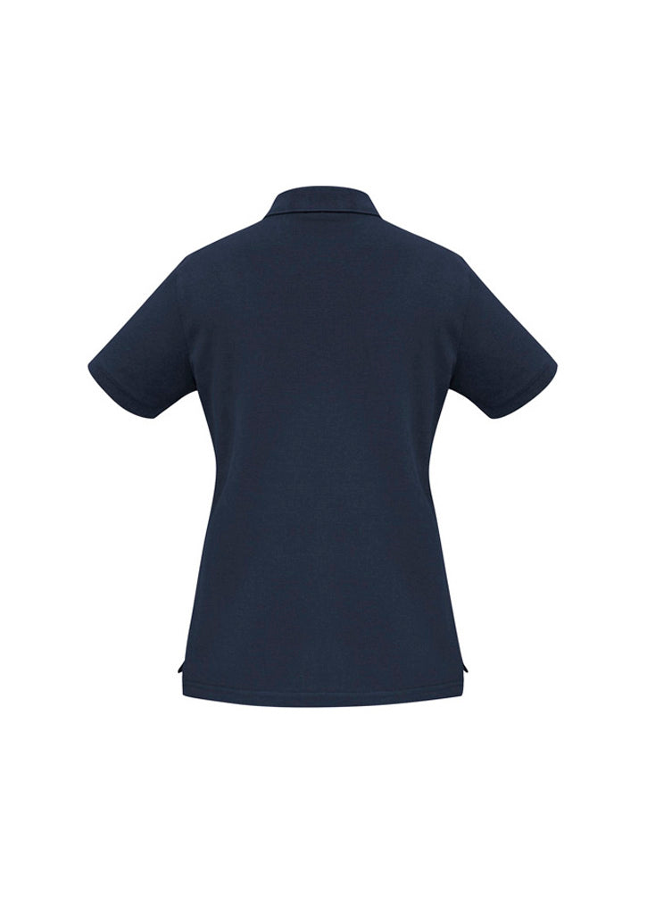 Oceana Womens Short Sleeve Polo Navy back view