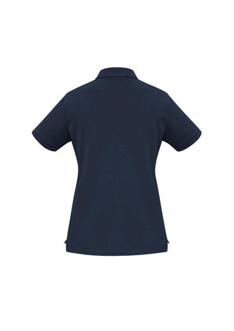 Oceana Womens Short Sleeve Polo Navy back view