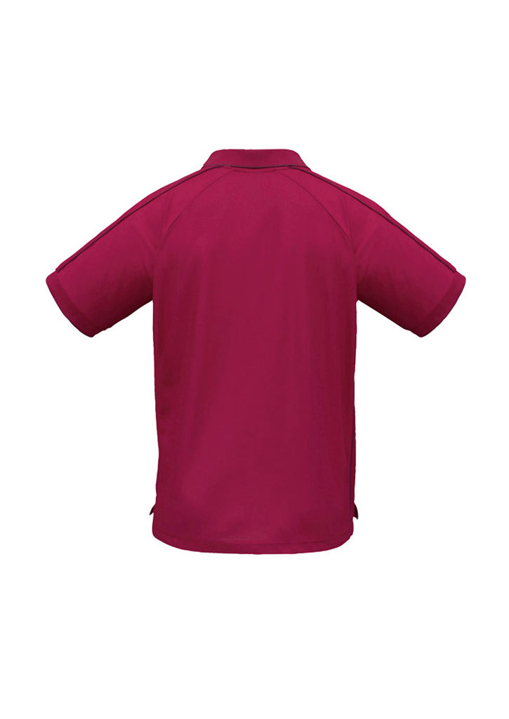 Resort Mens Short Sleeve Polo Cherry/Maroon back view