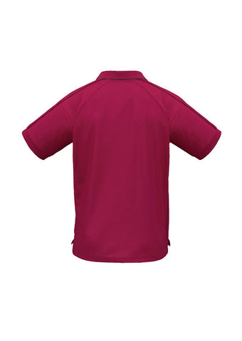 Resort Mens Short Sleeve Polo Cherry/Maroon back view