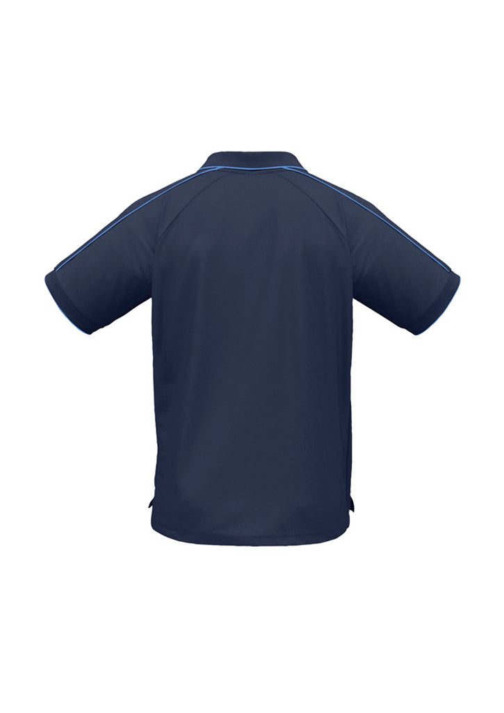 Resort Mens Short Sleeve Polo Navy/Mid Blue back view
