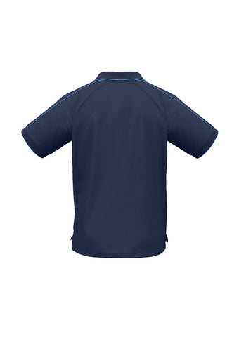 Resort Mens Short Sleeve Polo Navy/Mid Blue back view