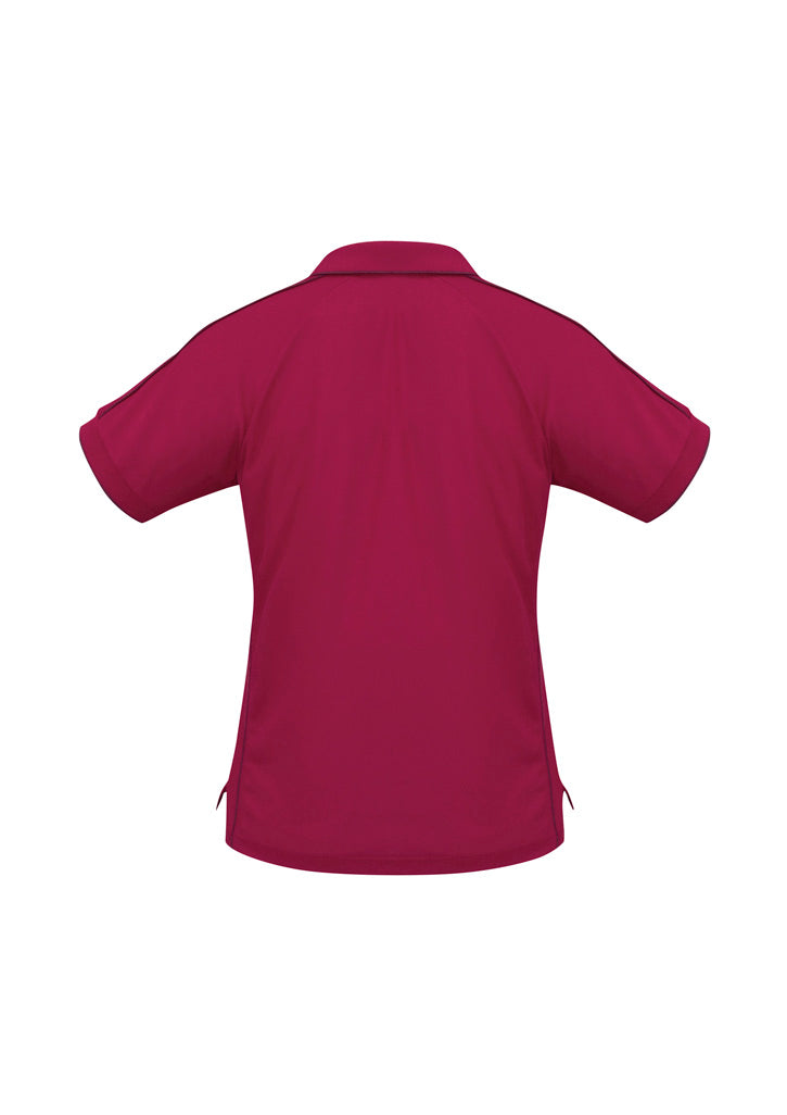 Resort Womens Short Sleeve Polo Cherry/Maroon back view