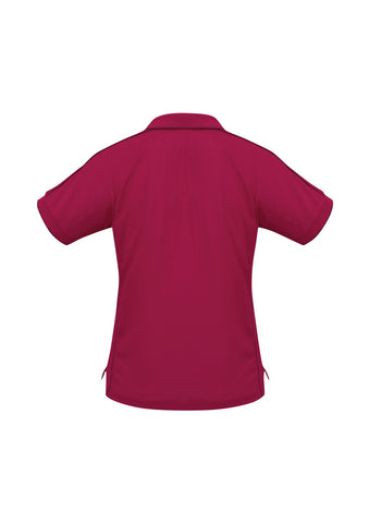 Resort Womens Short Sleeve Polo Cherry/Maroon back view