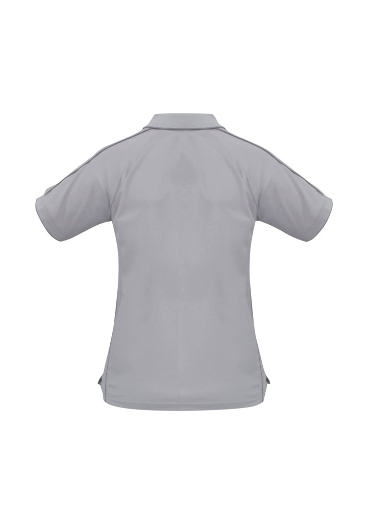 Resort Womens Short Sleeve Polo Grey/Charcoal back view