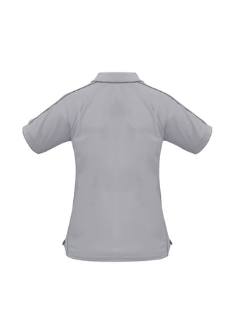 Resort Womens Short Sleeve Polo Grey/Charcoal back view