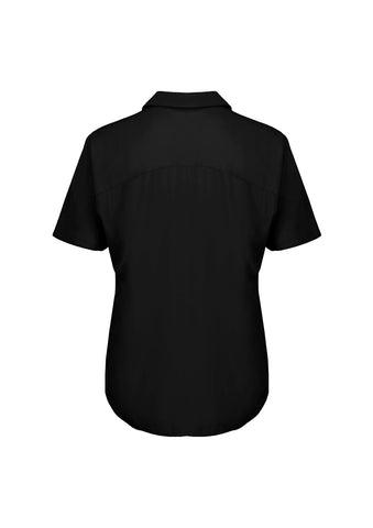 Dahlia Womens Short Sleeve Blouse Black back view