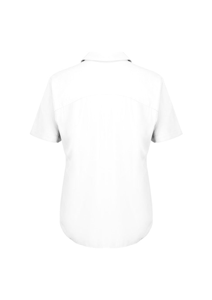 Dahlia Womens Short Sleeve Blouse White back view