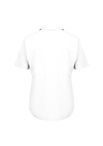 Dahlia Womens Short Sleeve Blouse White back view