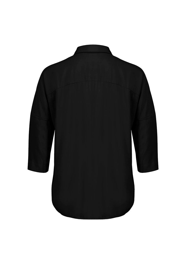 Dahlia Womens 3/4 Sleeve Blouse Black back view