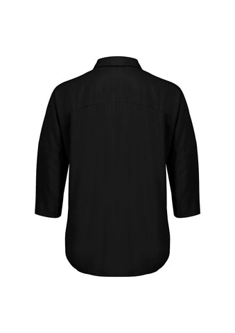 Dahlia Womens 3/4 Sleeve Blouse Black back view