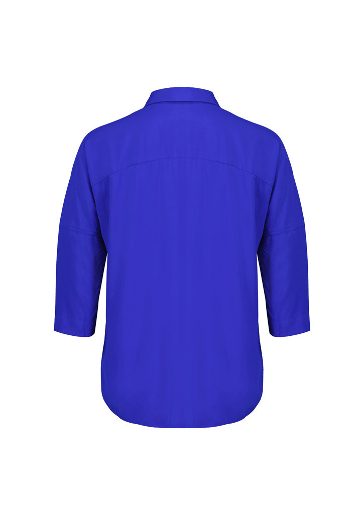 Dahlia Womens 3/4 Sleeve Blouse Cobalt back view