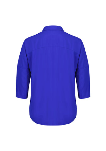Dahlia Womens 3/4 Sleeve Blouse Cobalt back view