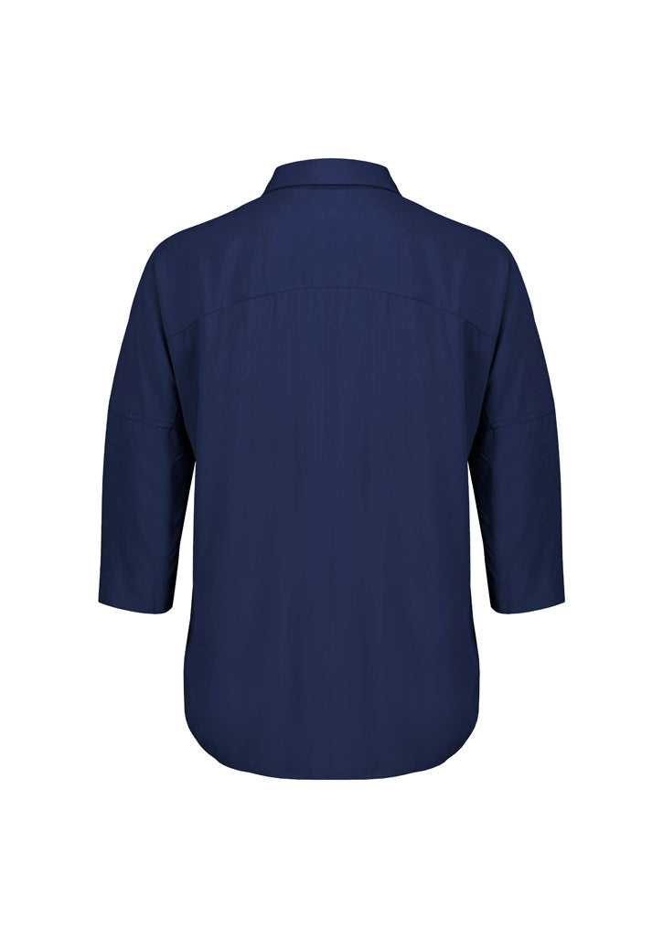 Dahlia Womens 3/4 Sleeve Blouse Navy back view